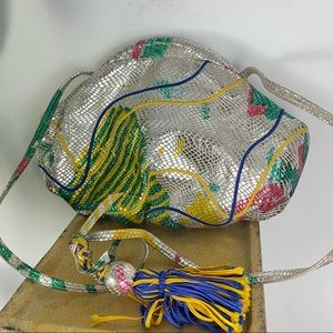 Carlo Fiori Metallic Art Deco Bag